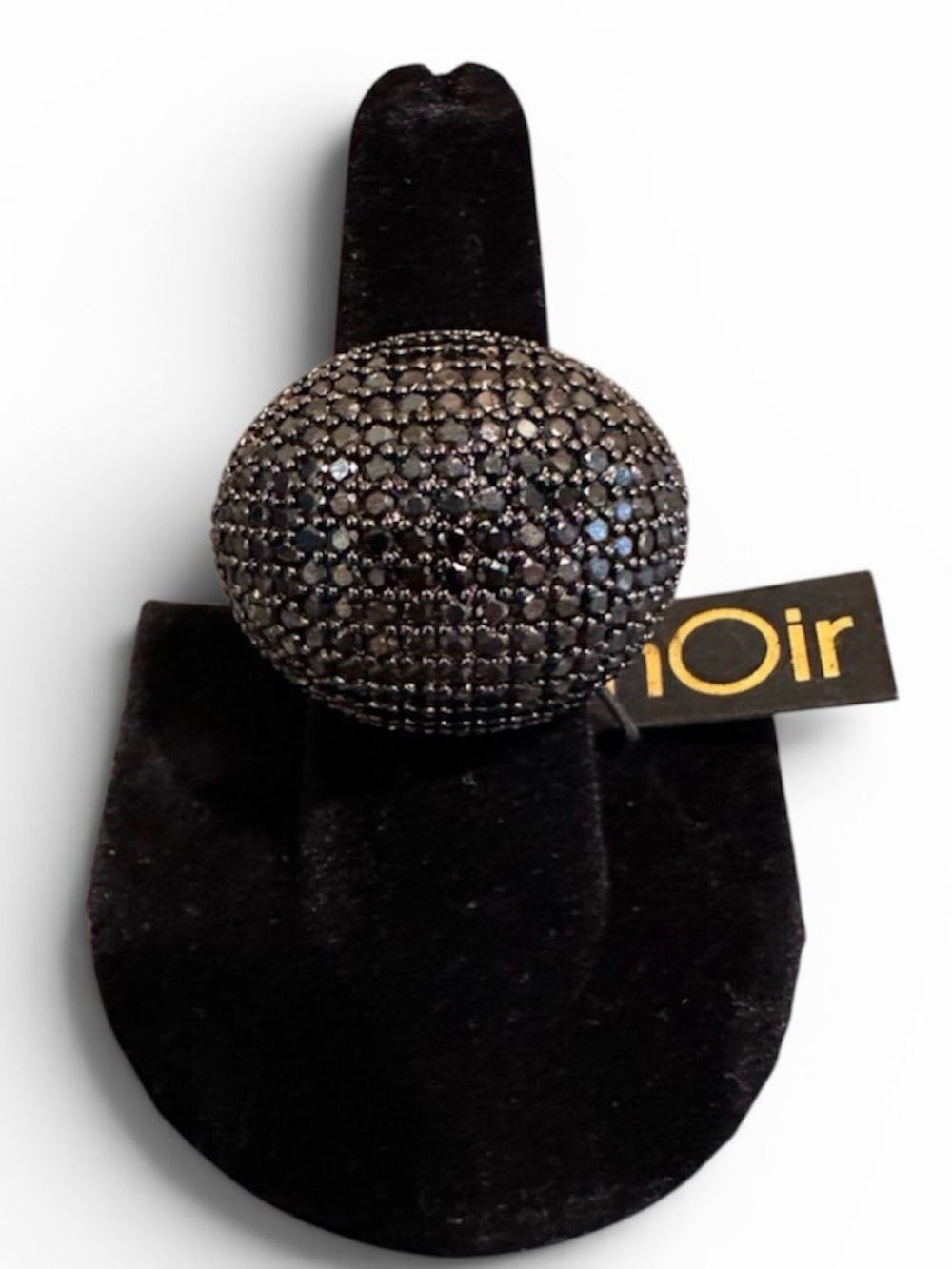 NWT nOir Jewelry Black and Gold Crystal Ring SIZE 7
